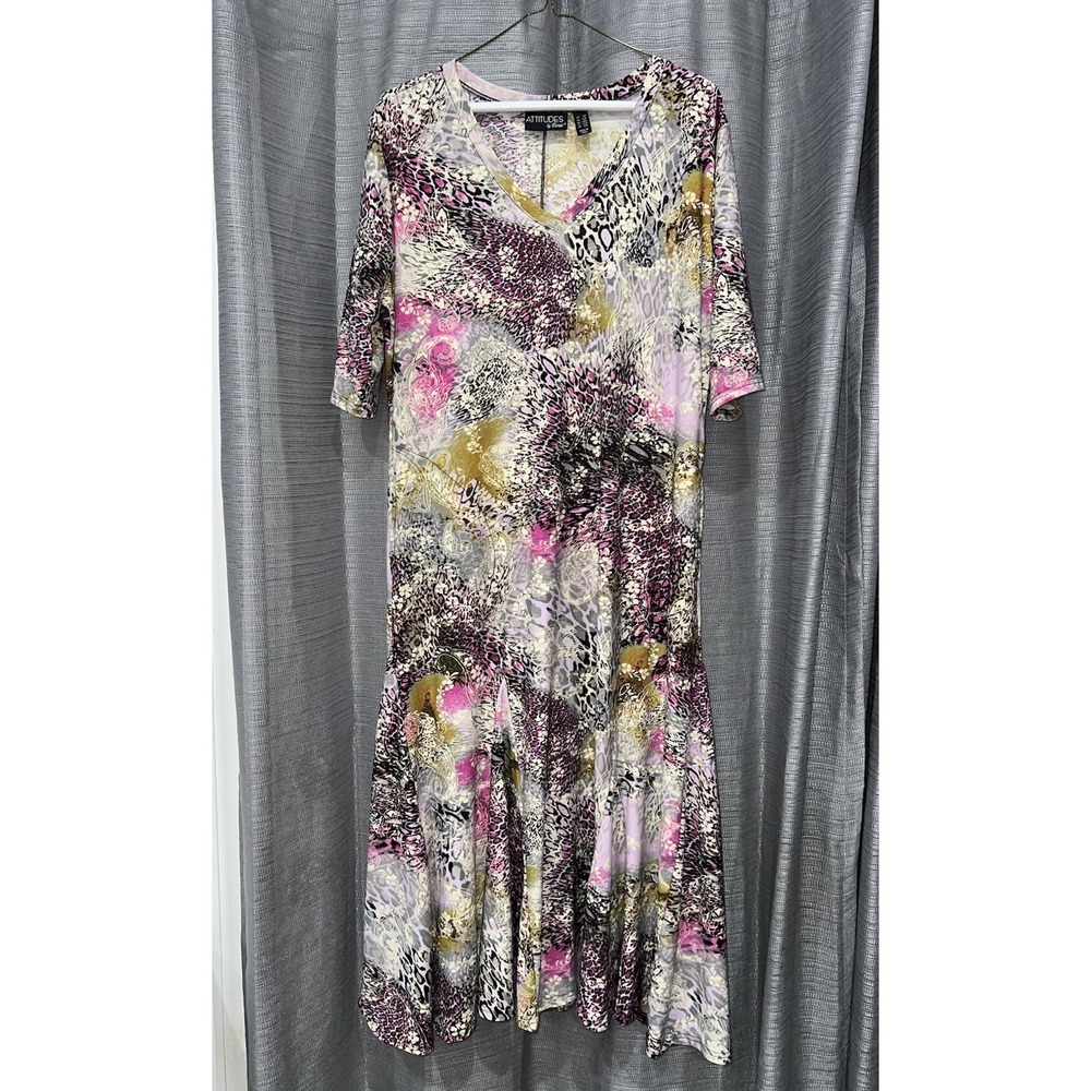 attitudes by renee Colorful Long dress Size l